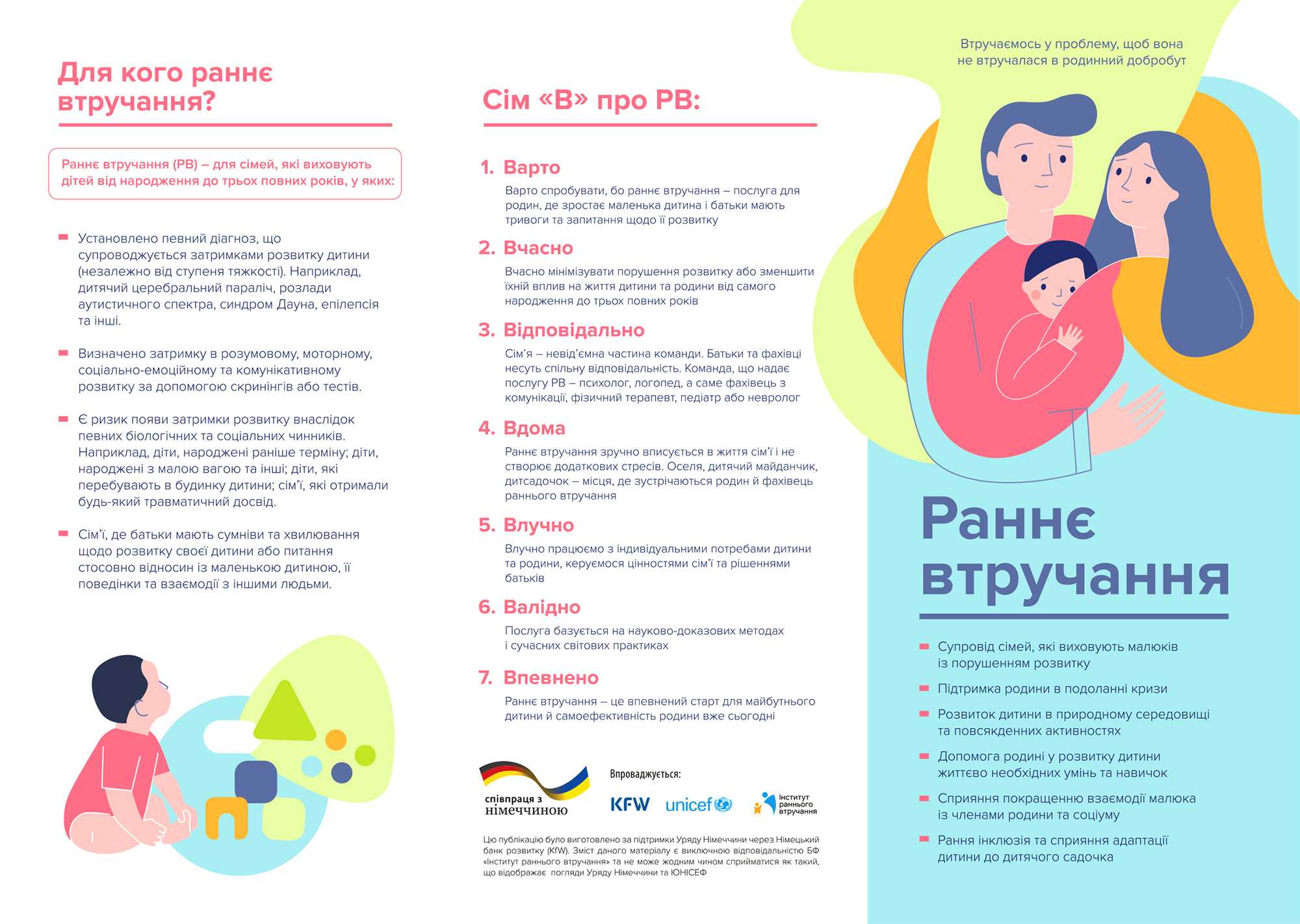 Раннє втручання: що це таке і на кого орієнтоване?